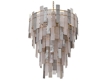 Eichholtz Greyson XXL 37-Light Chandelier in Antique Brass with Hand Blown Glass