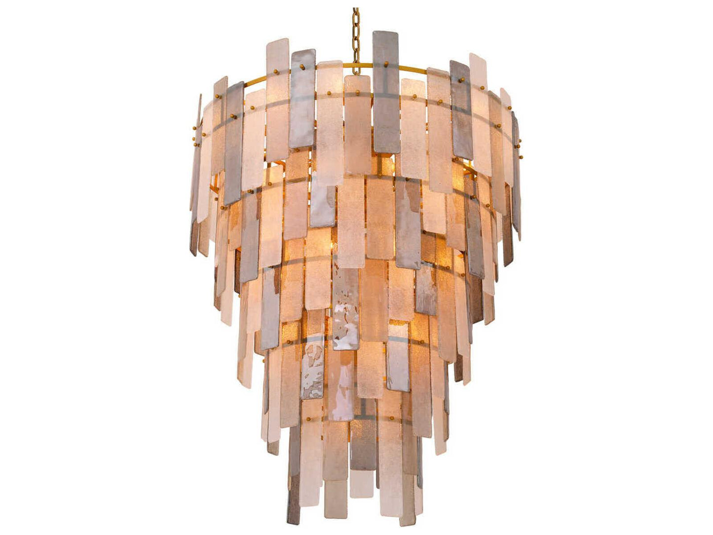 Eichholtz Greyson XXL 37-Light Chandelier in Antique Brass with Hand Blown Glass