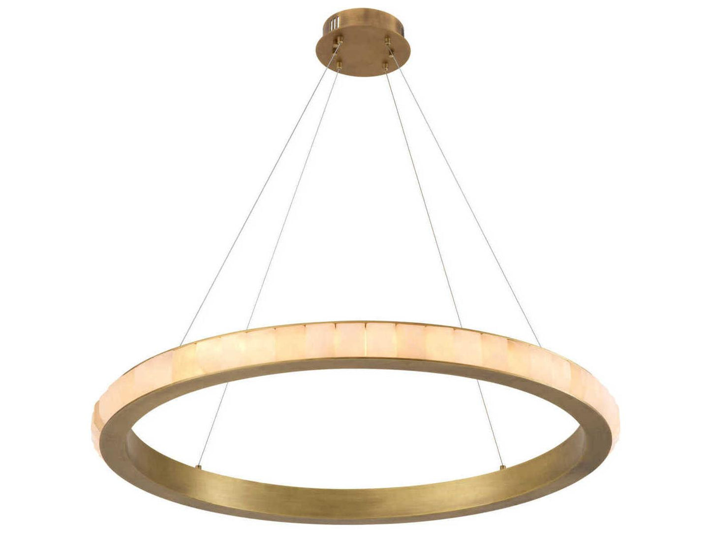 Eichholtz Cabildo Integrated LED Chandelier Alabaster and Antique Brass