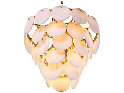 Eichholtz Clementina 9-Light Chandelier in Antique Brass and Alabaster