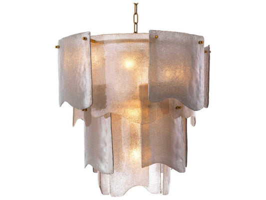 Eichholtz Asinara S 7-Light Chandelier with Antique Brass Finish and Smoke Glass