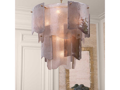 Eichholtz Asinara S 7-Light Chandelier with Antique Brass Finish and Smoke Glass