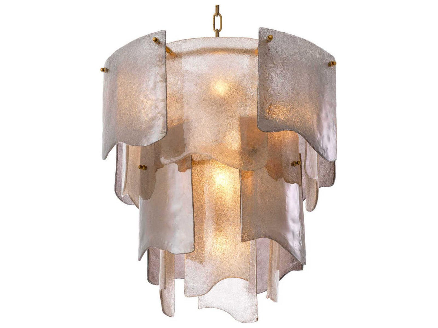 Eichholtz Asinara S 7-Light Chandelier with Antique Brass Finish and Smoke Glass