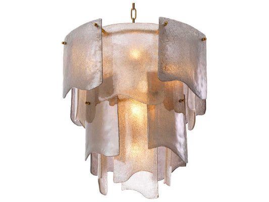 Eichholtz Asinara S 7-Light Chandelier with Antique Brass Finish and Smoke Glass