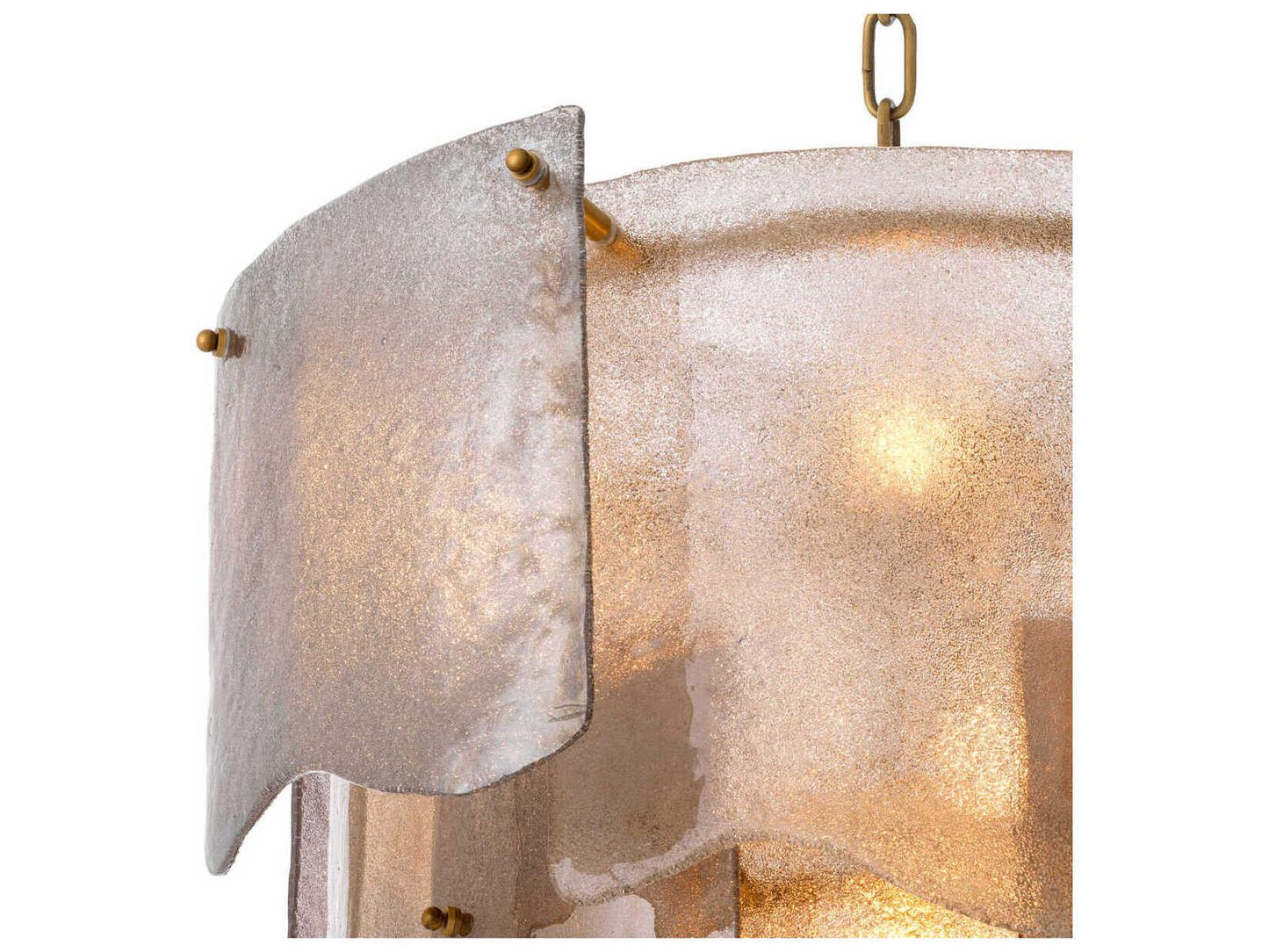 Eichholtz Asinara S 7-Light Chandelier with Antique Brass Finish and Smoke Glass