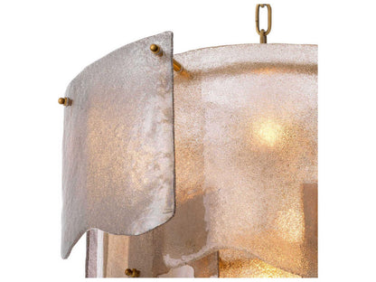 Eichholtz Asinara S 7-Light Chandelier with Antique Brass Finish and Smoke Glass