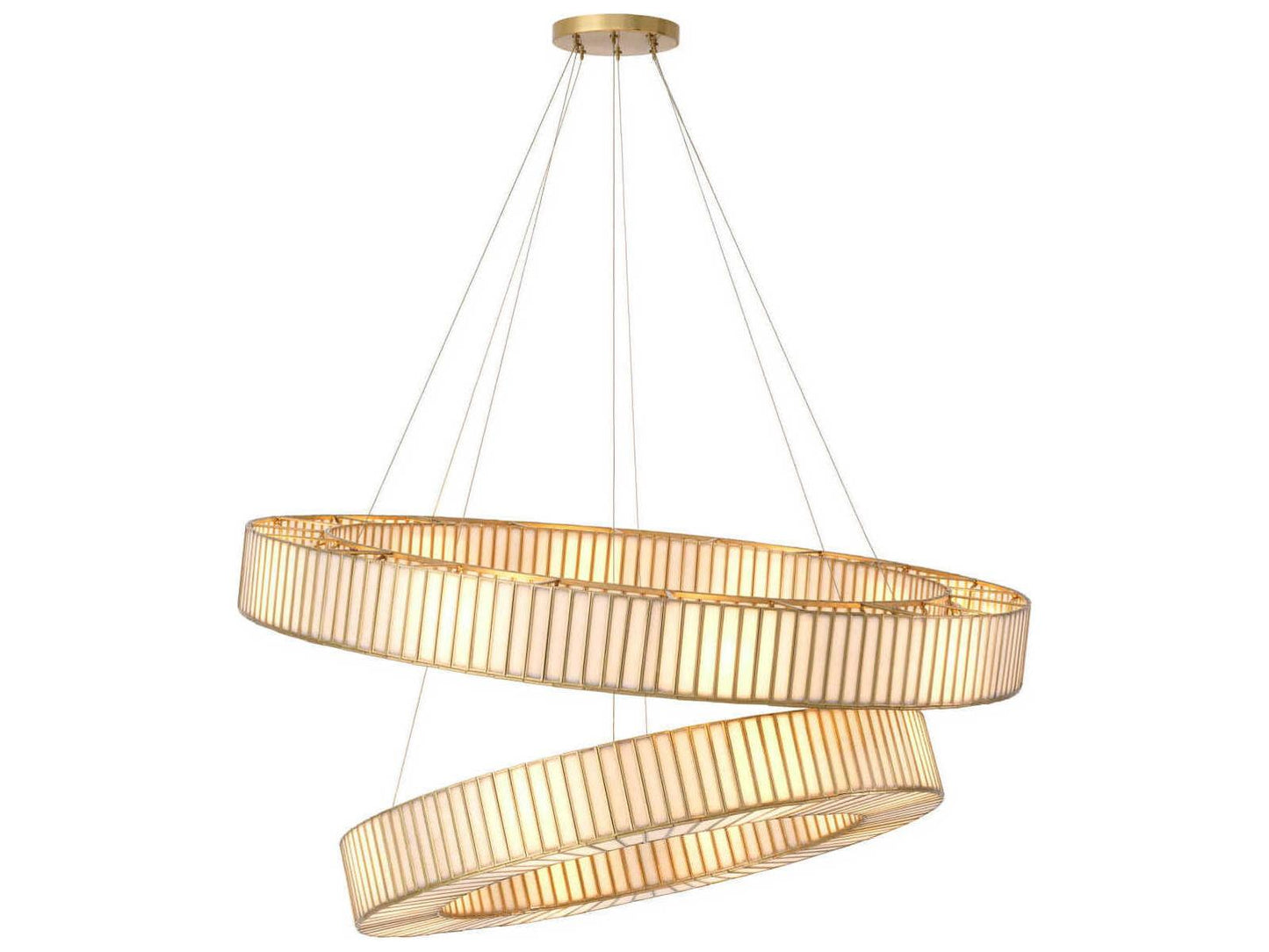 Eichholtz 18-Light Monari Chandelier in Antique Brass with Handmade Glass