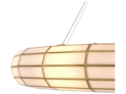 Eichholtz Ronco 10-Light Antique Brass Chandelier with Handmade Glass Panels