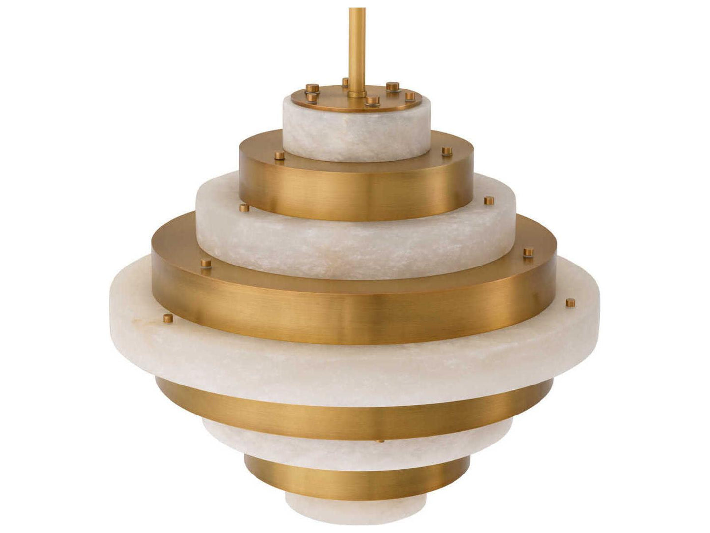 Eichholtz Lazzari 12-Light Tiered Chandelier in Antique Brass and Alabaster