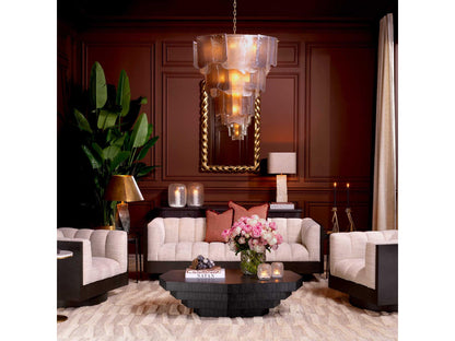 Eichholtz 13-Light Asinara L Chandelier in Antique Brass and Smoke Glass
