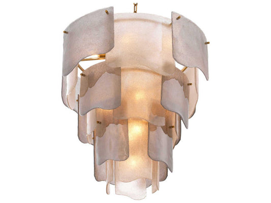 Eichholtz 13-Light Asinara L Chandelier in Antique Brass and Smoke Glass