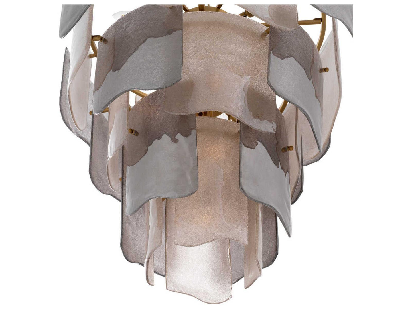 Eichholtz 13-Light Asinara L Chandelier in Antique Brass and Smoke Glass