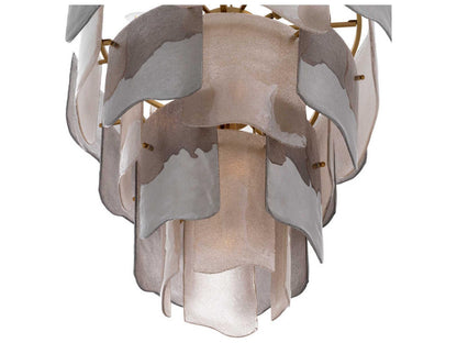 Eichholtz 13-Light Asinara L Chandelier in Antique Brass and Smoke Glass