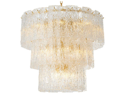Eichholtz Almeria 18-Light Chandelier in Antique Brass with Handmade Glass