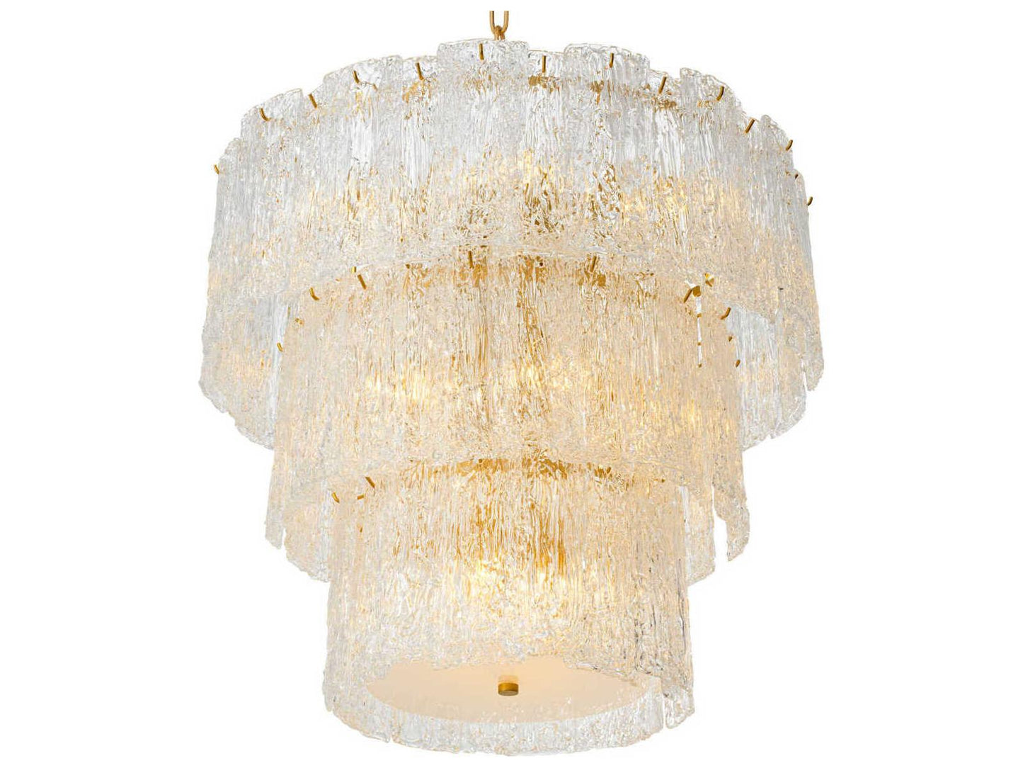 Eichholtz Almeria 18-Light Chandelier in Antique Brass with Handmade Glass