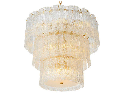 Eichholtz Almeria 18-Light Chandelier in Antique Brass with Handmade Glass