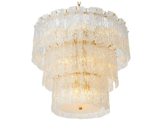 Eichholtz Almeria 18-Light Chandelier in Antique Brass with Handmade Glass