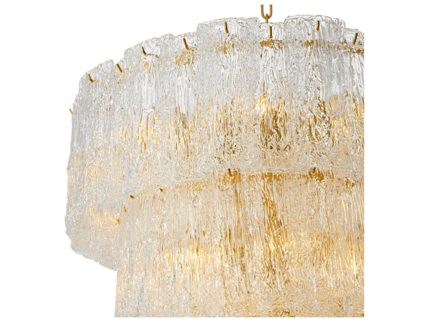 Eichholtz Almeria 18-Light Chandelier in Antique Brass with Handmade Glass