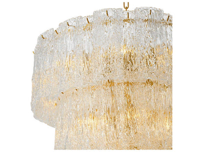 Eichholtz Almeria 18-Light Chandelier in Antique Brass with Handmade Glass