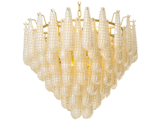 Eichholtz 12-Light Chaves L Chandelier with Champagne Glass and Antique Brass