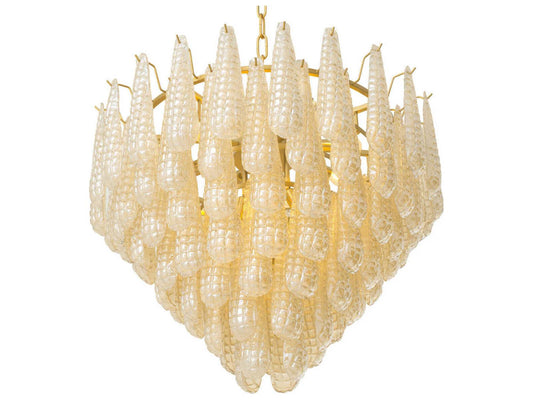 Eichholtz 12-Light Chaves L Chandelier with Champagne Glass and Antique Brass