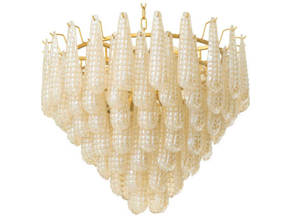 Eichholtz 12-Light Chaves L Chandelier with Champagne Glass and Antique Brass