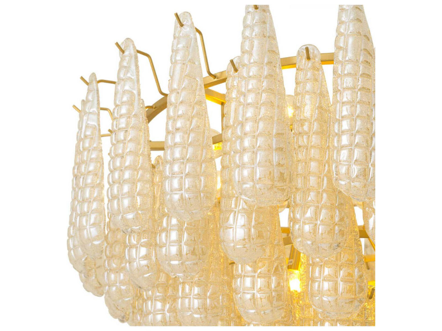 Eichholtz 12-Light Chaves L Chandelier with Champagne Glass and Antique Brass