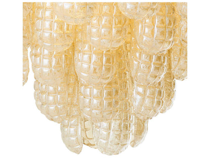 Eichholtz Chaves S 9-Light Champagne Glass Chandelier in Antique Brass Finish