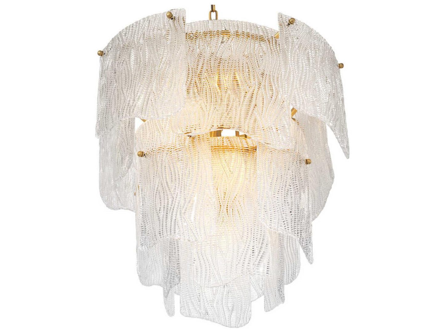 Eichholtz 7-Light Asinara Chandelier with Clear Textured Glass and Antique Brass Finish