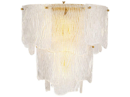 Eichholtz 7-Light Asinara Chandelier with Clear Textured Glass and Antique Brass Finish