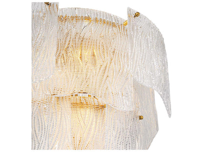 Eichholtz 7-Light Asinara Chandelier with Clear Textured Glass and Antique Brass Finish