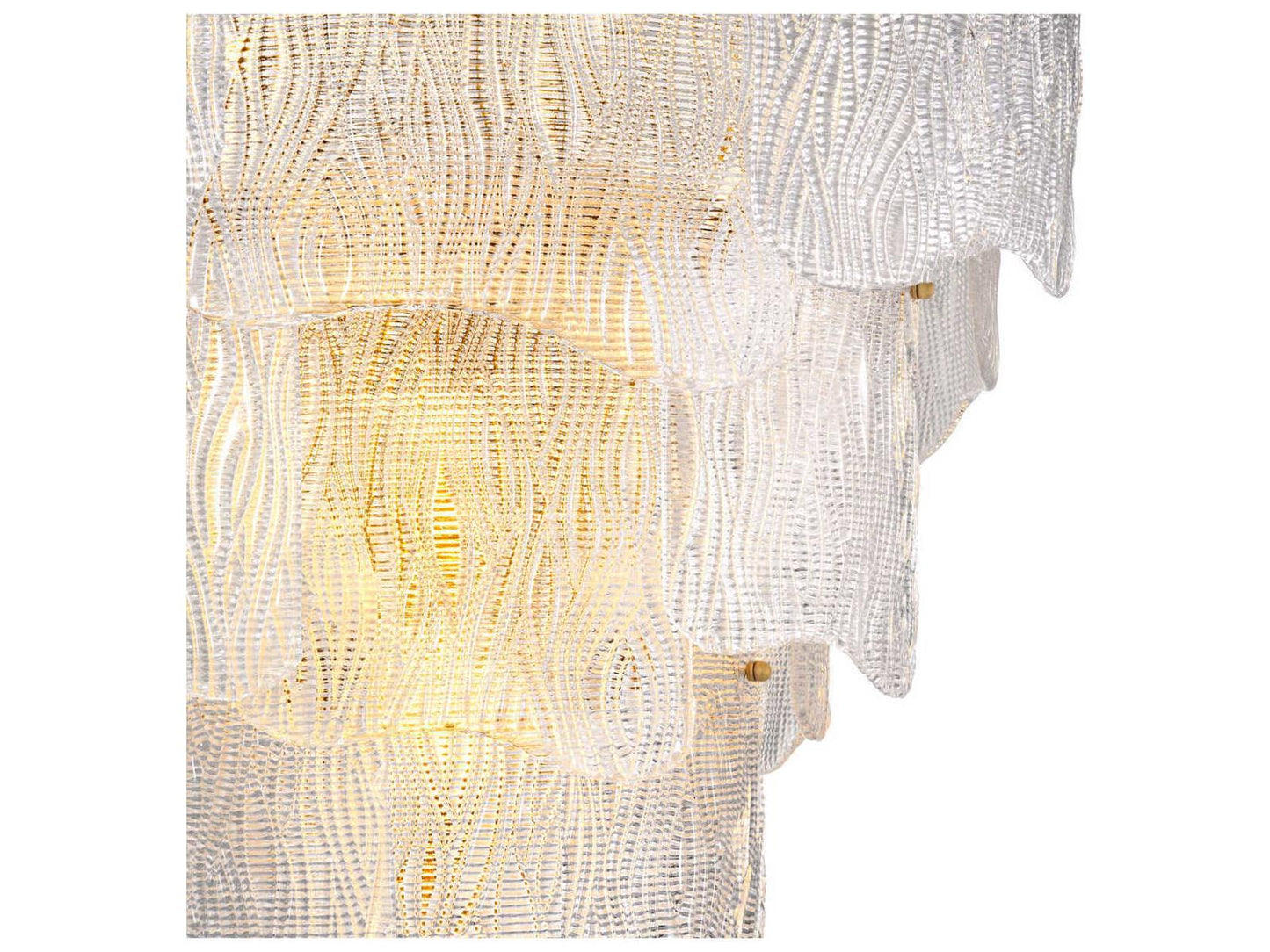 Eichholtz Asinara L 13-Light Clear Textured Glass Chandelier in Antique Brass