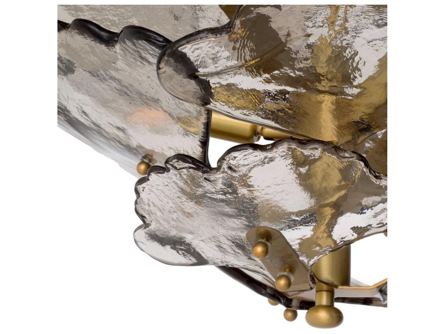 Eichholtz 9-Light Florina Chandelier in Antique Brass and Smoke Glass
