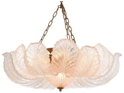 Eichholtz Cabrillo 7-Light Textured Glass Chandelier in Antique Brass Finish