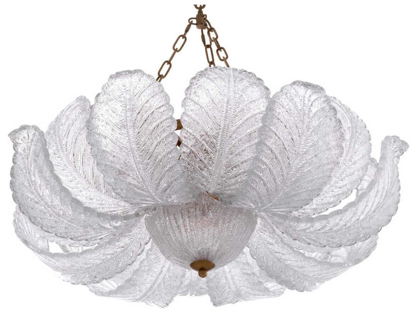 Eichholtz Cabrillo 7-Light Textured Glass Chandelier in Antique Brass Finish