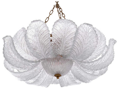 Eichholtz Cabrillo 7-Light Textured Glass Chandelier in Antique Brass Finish