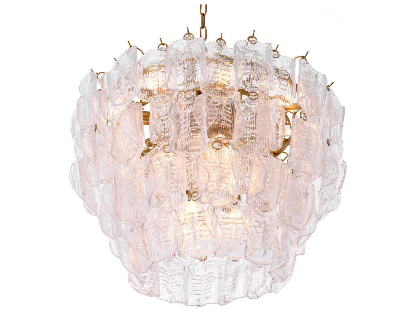Eichholtz 14-Light Solange Chandelier in Antique Brass and Clear Glass