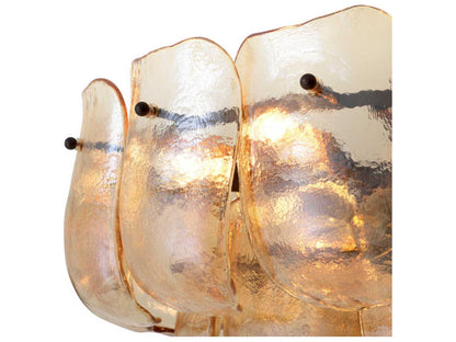 Eichholtz Gustave 13-Light Chandelier in Champagne Colored Glass and Bronze