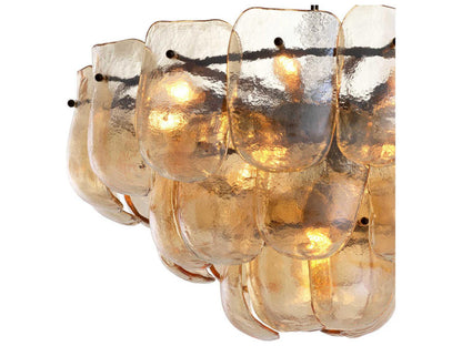Eichholtz Gustave 13-Light Chandelier in Champagne Colored Glass and Bronze