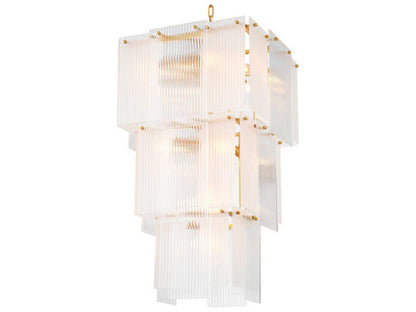 Eichholtz Giardano 15-Light Chandelier with Clear and Frosted Glass in Antique Brass