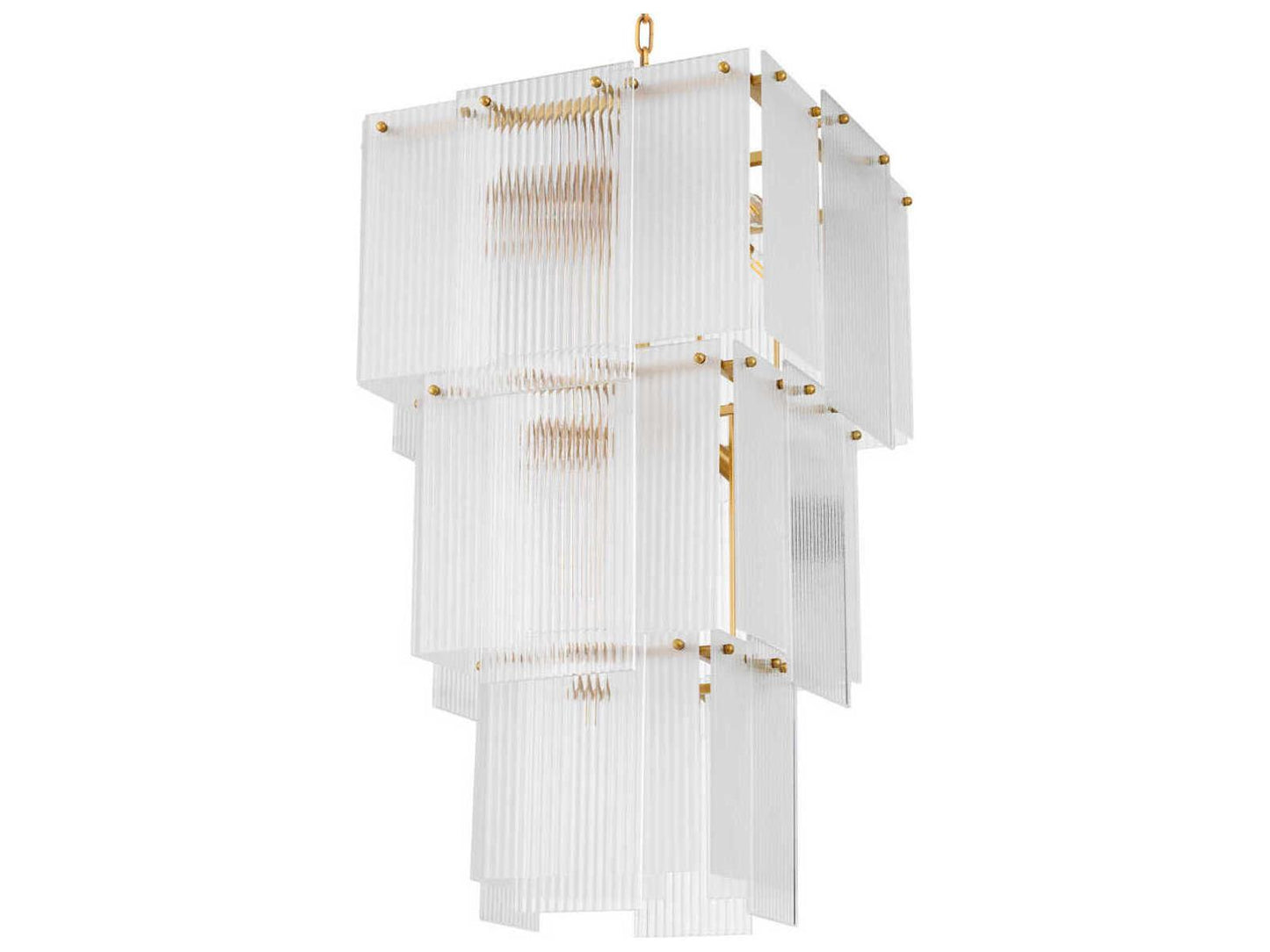 Eichholtz Giardano 15-Light Chandelier with Clear and Frosted Glass in Antique Brass
