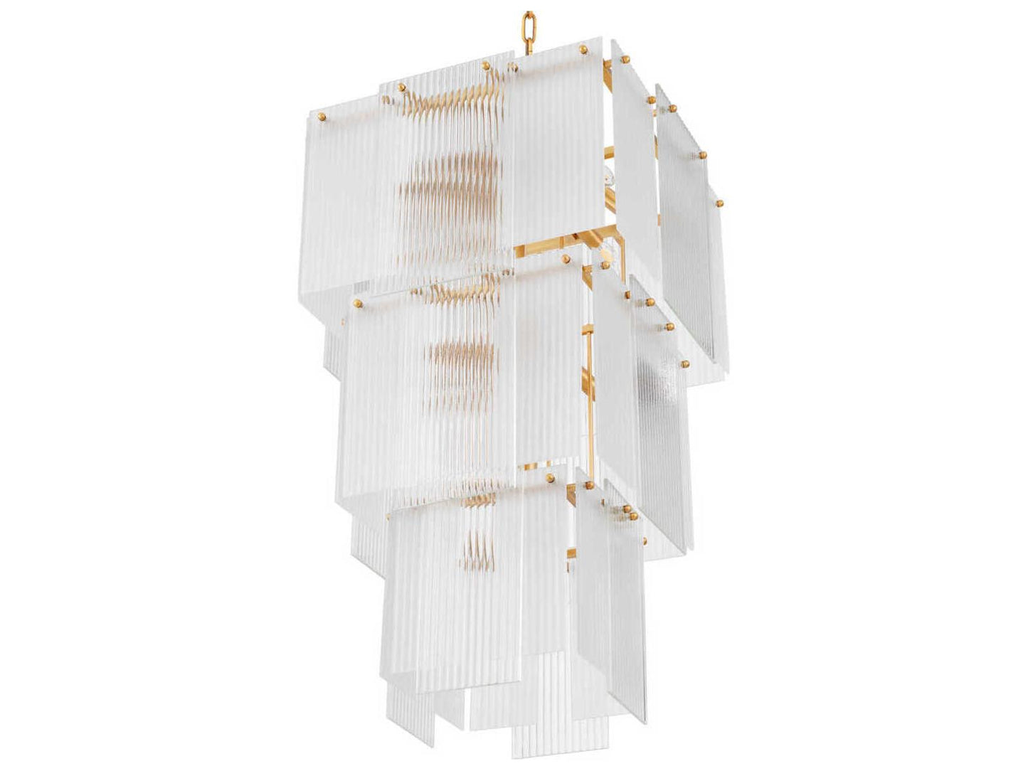 Eichholtz Giardano 15-Light Chandelier with Clear and Frosted Glass in Antique Brass