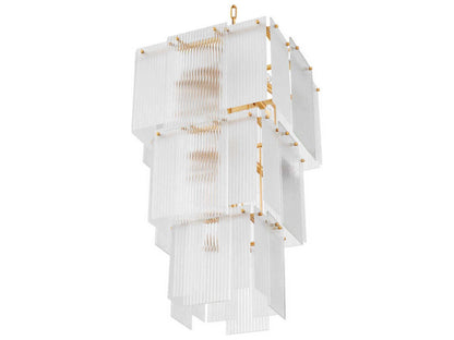 Eichholtz Giardano 15-Light Chandelier with Clear and Frosted Glass in Antique Brass