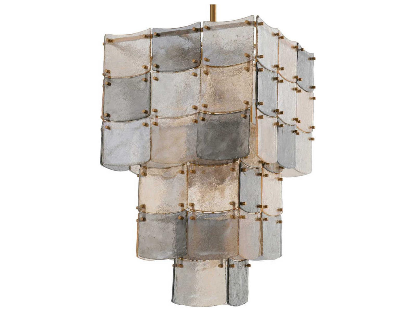 Eichholtz Laurent 17-Light Tiered Glass Chandelier in Antique Brass