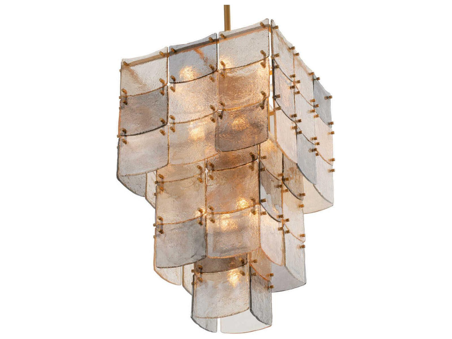 Eichholtz Laurent 17-Light Tiered Glass Chandelier in Antique Brass