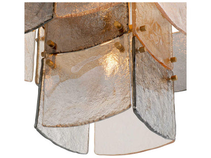 Eichholtz Laurent 17-Light Tiered Glass Chandelier in Antique Brass