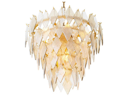 Eichholtz 10-Light Rhombus S Chandelier with Handmade Sugared Glass Antique Brass