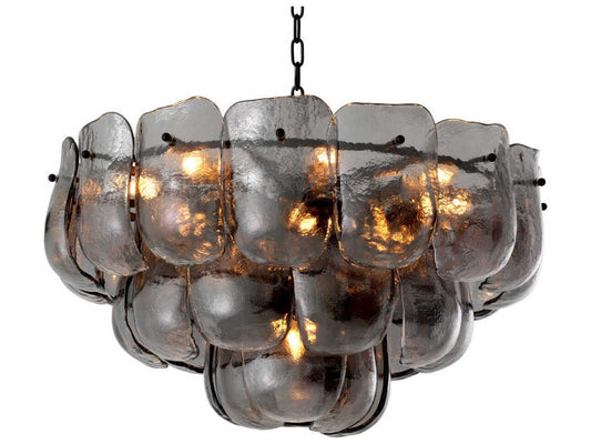 Eichholtz Gustave 13-Light Smoke Glass Chandelier in Bronze