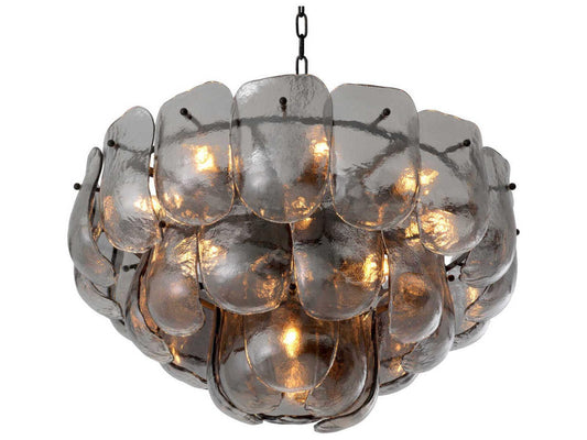 Eichholtz Gustave 13-Light Smoke Glass Chandelier in Bronze