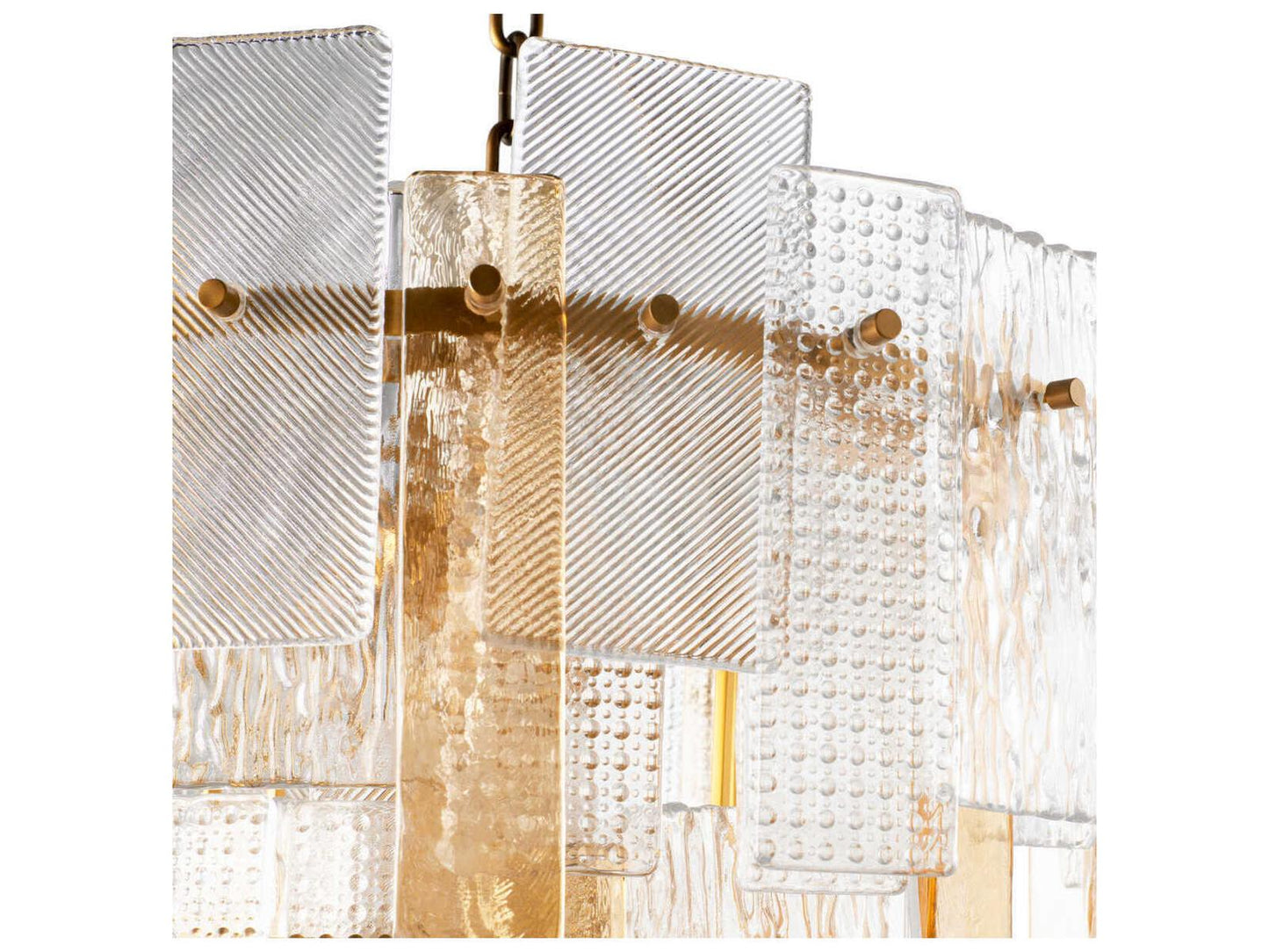 Eichholtz Cassiano 9-Light Structure Glass Chandelier in Antique Brass Finish